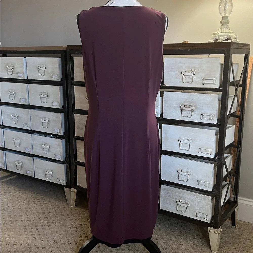 NEW White House Black Market Burgundy Leopard Animal Print Reversible Dress - Picture 6 of 10